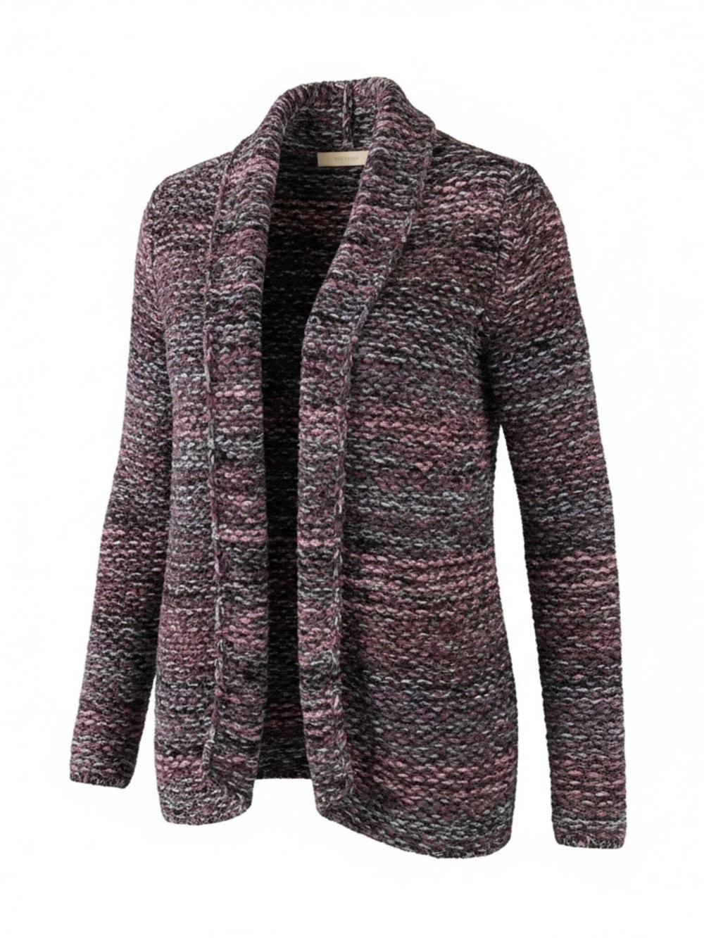 Anthropologie Multi-Color Chunky Open-Front Knit Cardigan - Pink, Gray, Blue